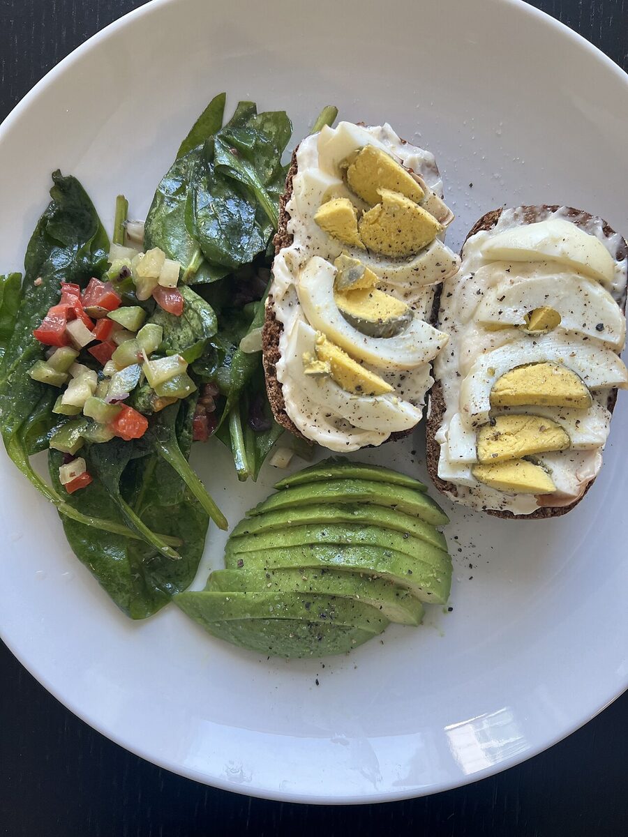 Healthy breakfast plate with balanced nutrition