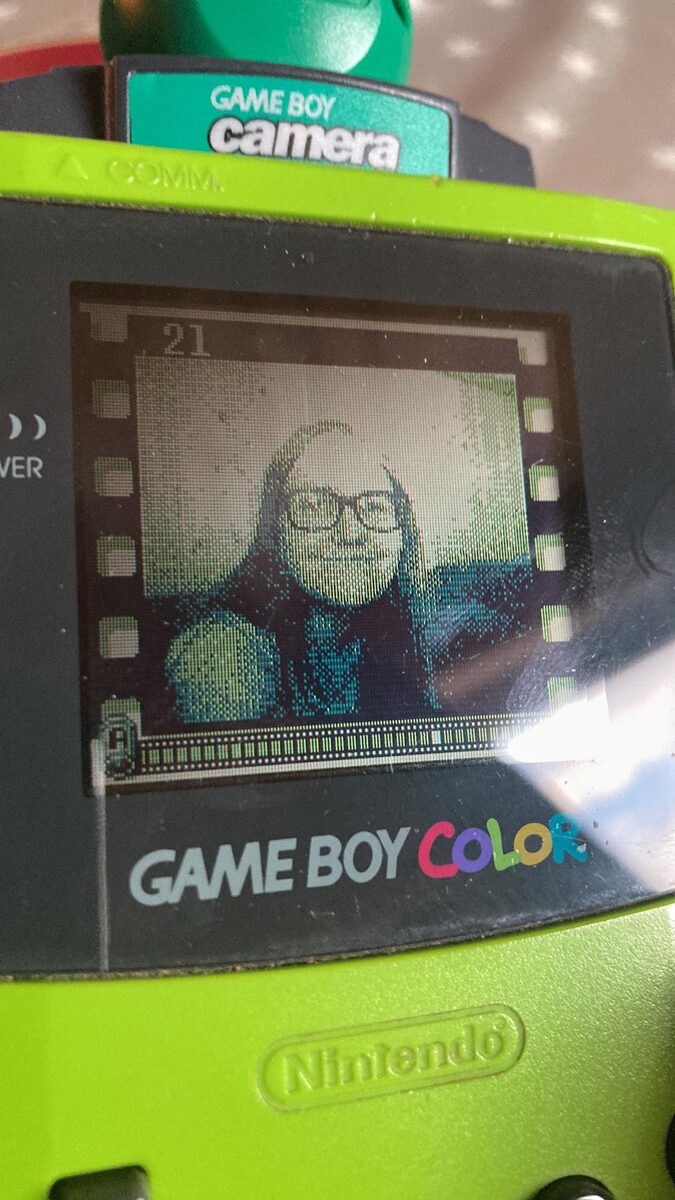 Young person captured on screen representing digital generation