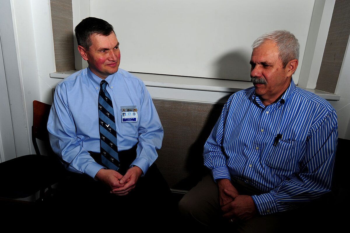 VA chaplain providing counseling and guidance to a veteran