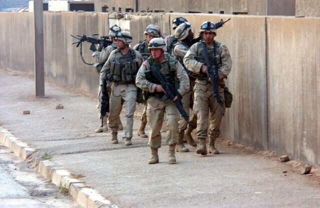 U.S. Army soldiers in Baghdad Iraq 2003